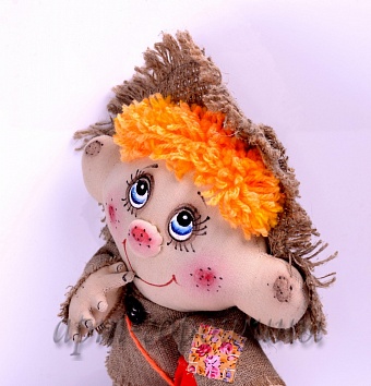 Текстильная кукла ручной работы Домовенок Степка