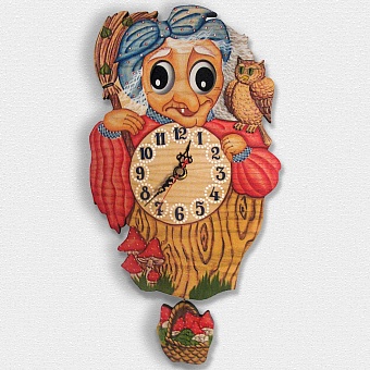 Часы настенные с маятником "Баба Яга"