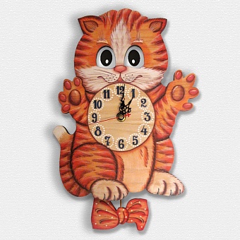 Часы настенные с маятником "Котёнок"
