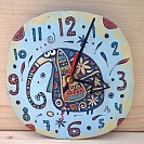 Часы "Счастливый слоник" ручной работы.Автор  Цветная рыба (г.Астрахань).Купить в магазине Арт-горошины.